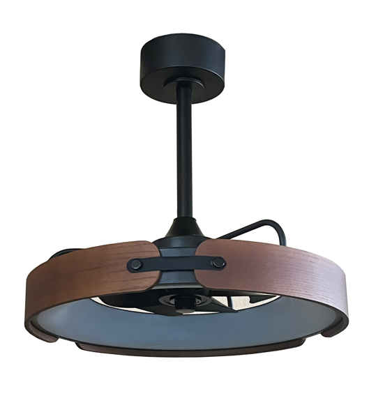 Black Natural Wood Fandelier