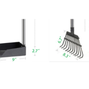 Metal Tray & Rake Telescopic Pet Waste Scooper