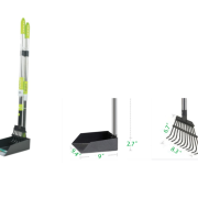 Metal Tray & Rake Telescopic Pet Waste Scooper
